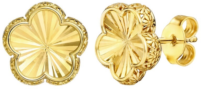 14kt Yellow Gold Flower Stud Earrings