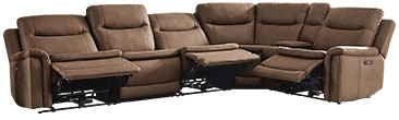 Simms Fabric Power Reclining Sectional with Power Headrests