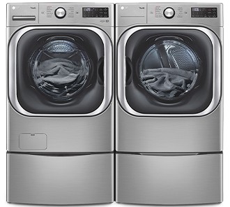 LG 5.2 cu. ft. Mega Capacity Front Load Washer and 9.0 cu. ft. Mega Capacity Dryer