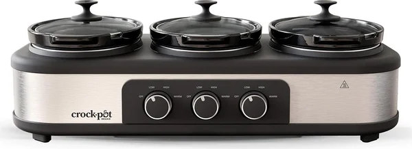 Crock-Pot Trio 3-Piece Stainless Steel Slow Cooker & Food Warmer