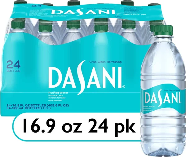 Dasani Purified Water Bottles, 16.9 fl oz, 24 Pack