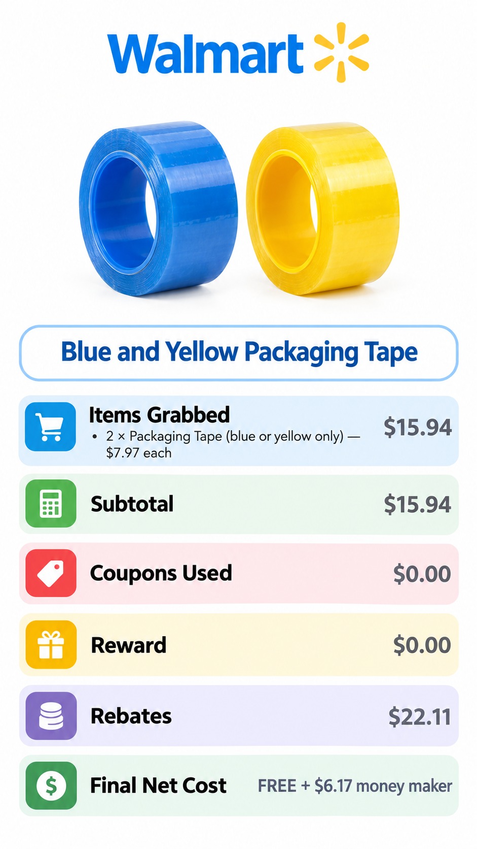 Blue and Yellow Packaging Tape