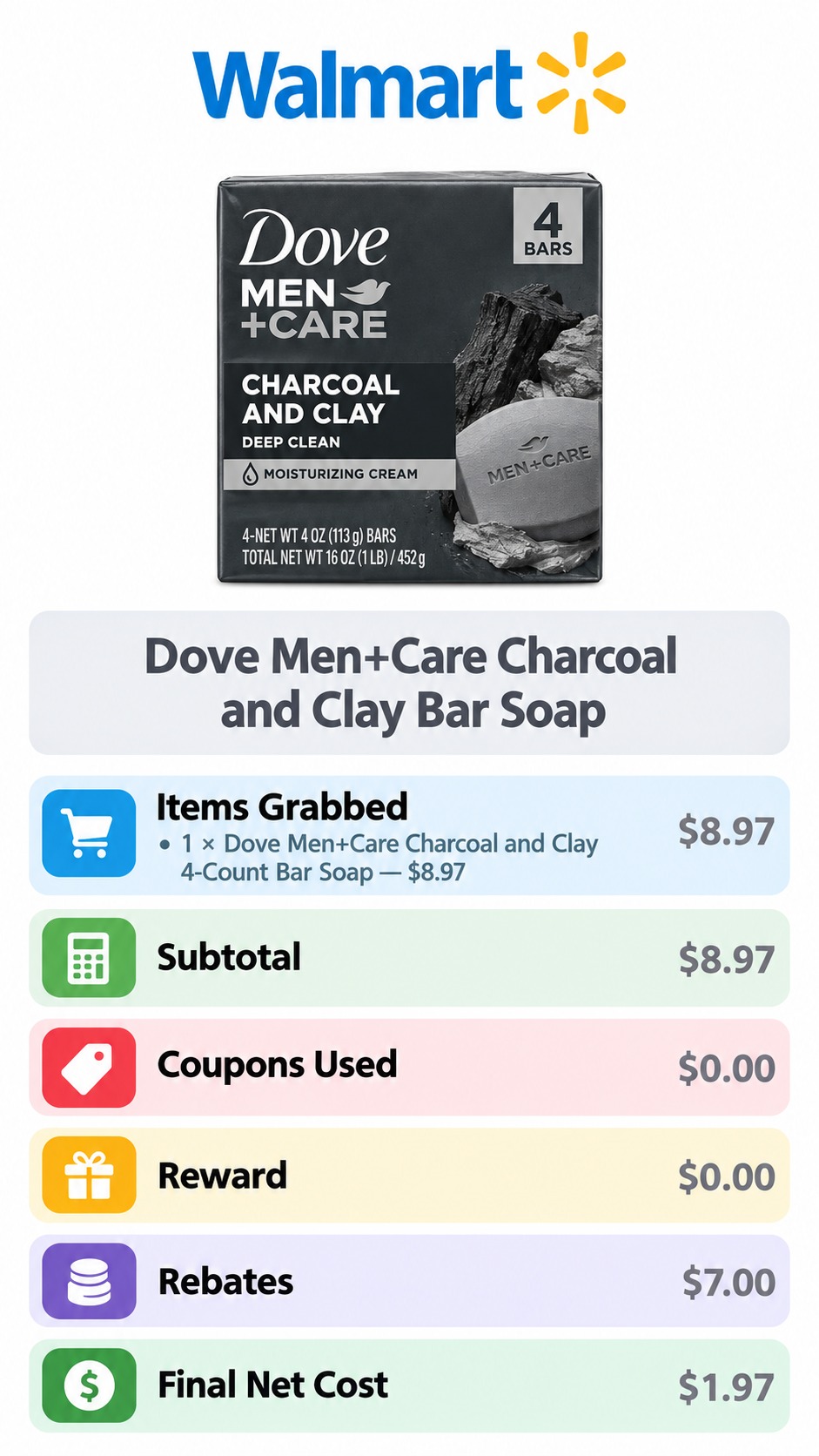 Dove Men+Care Charcoal and Clay Bar Soap