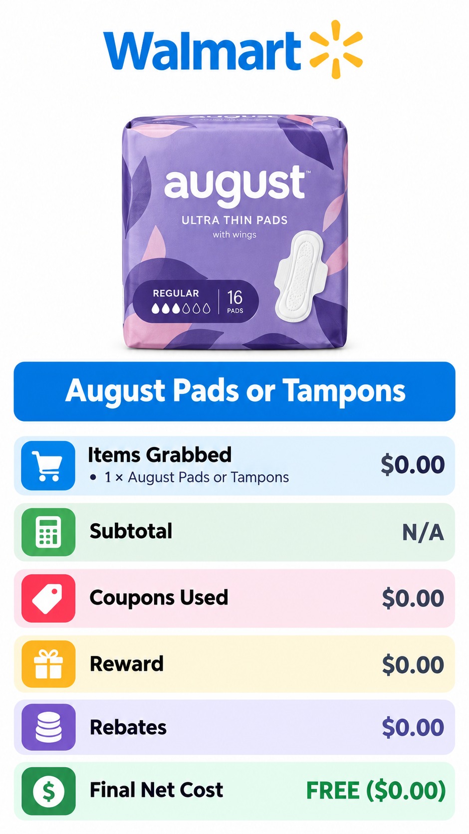 August Pads or Tampons
