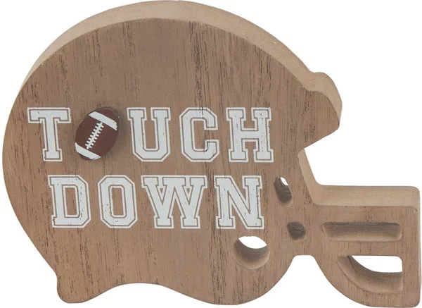 Decorative Football Helmet-Shaped Tabletop Word Block Decor