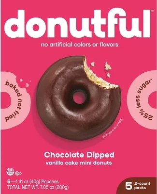 Donutful Chocolate Dipped Mini Donuts - 7.05oz/10ct