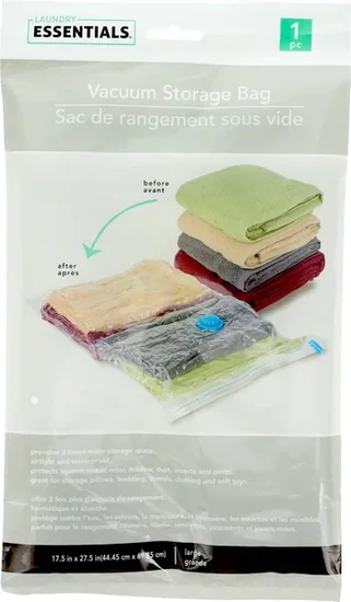 Essentials Large Vacuum Storage Bags, 27.5x17.5 in.