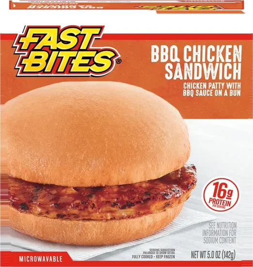 Fast Bites Frozen BBQ Chicken Sandwich, 5 oz.