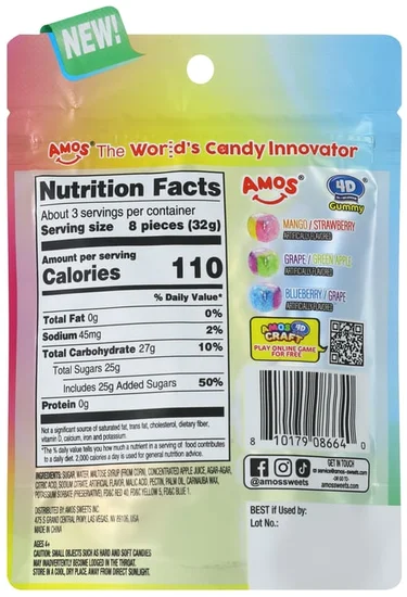 Amos® 4D Gummy Crystal Jewels 3.5oz