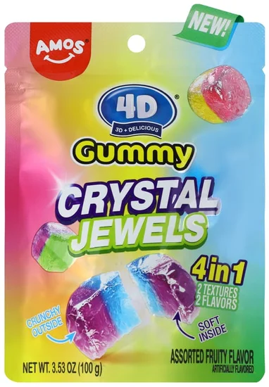 Amos® 4D Gummy Crystal Jewels 3.5oz