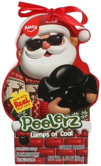 Amos Peelerz® Lumps Of Coal Black Raspberry Gummy Candy, 1.76oz
