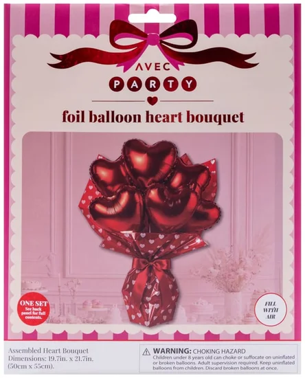 Avec Party Foil Balloon Heart Bouquet Set