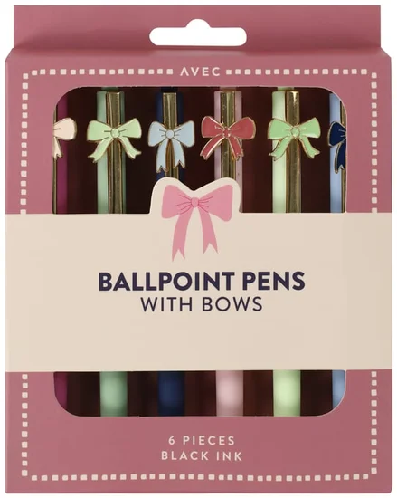 Ballpoint Pens With Bows 6-Pack