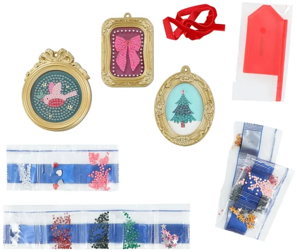 Christmas Framed Diamond Art DIY Ornaments 3-Pack