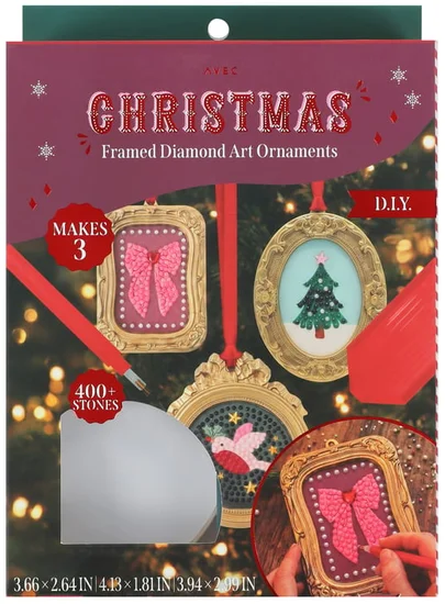 Christmas Framed Diamond Art DIY Ornaments 3-Pack