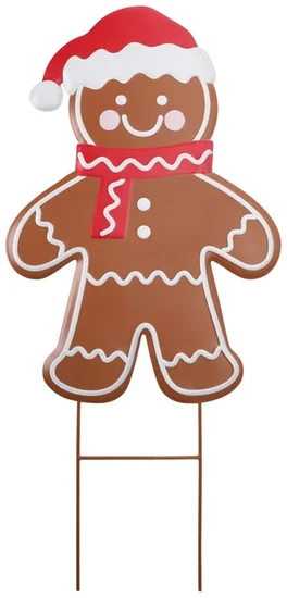 Christmas Gingerbread Metal Stake