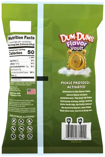 Dum-Dums® Flavor Vault™ Pickle Lollipops 3.5oz