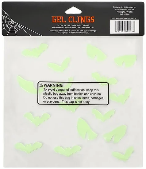 Glow-In-The-Dark Eyes Halloween Gel Clings