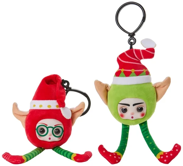 Jingle Elves Surprise Plush Sitter Mystery Keychain Collectible (Styles may vary)