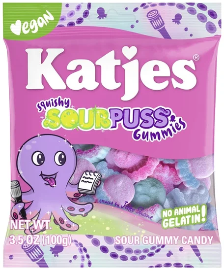 Katjes® Squishy Sourpuss Vegan Gummies Candy 3.5oz