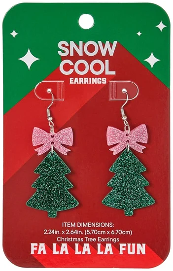 Snow Cool Christmas Tree Drop Earrings