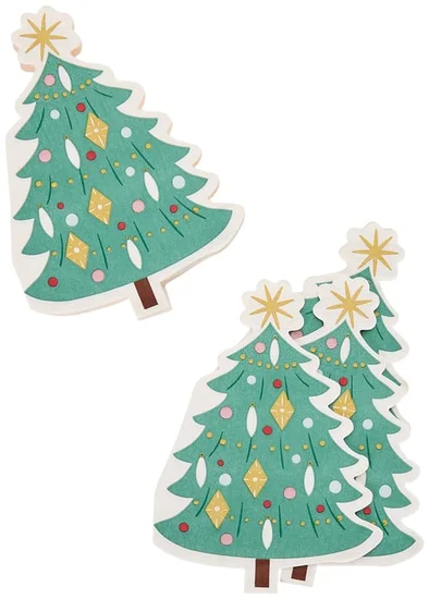Snow Cool Christmas Tree Shaped Napkins