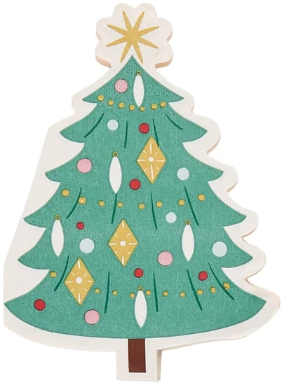 Snow Cool Christmas Tree Shaped Napkins