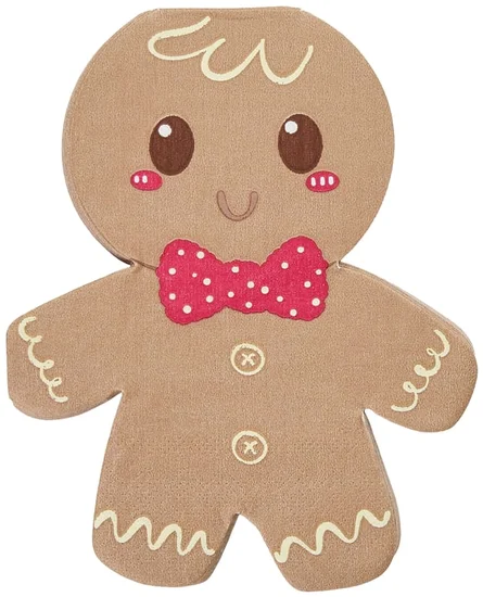 Snow Cool Gingerbread Cookie Shaped Paper Napkins, 20-Count