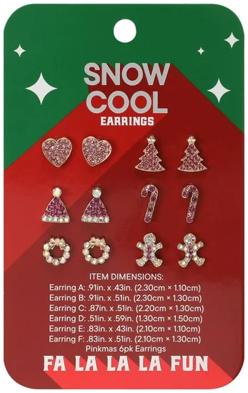 Snow Cool Pinkmas Earrings 6-Pack