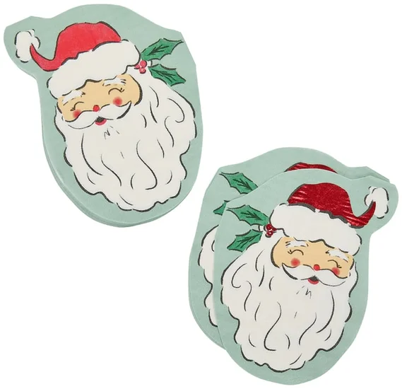 Snow Cool Santa Shaped Paper Napkins, 20-Count
