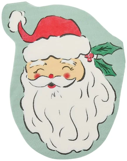 Snow Cool Santa Shaped Paper Napkins, 20-Count