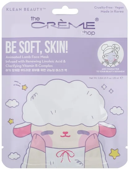 The Crème Shop Be Soft, Skin! Animated Lamb Face Mask