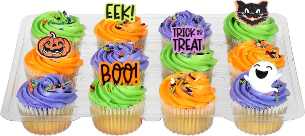 Food Lion Bakery Halloween Yellow Cupcakes with Vanilla Icing - 12 ct