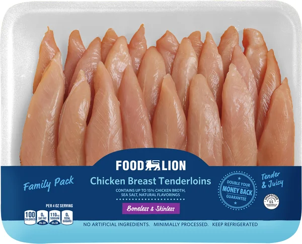 Food Lion Boneless Skinless Chicken Breast Tenderloins Family Pack Fresh