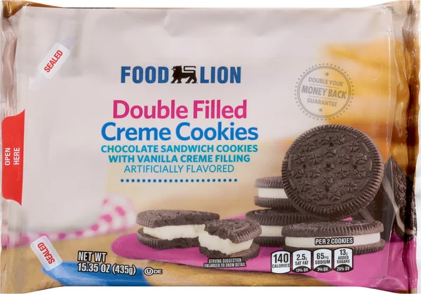 Food Lion Double Filled Vanilla Creme Chocolate Sandwich Cookies
