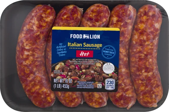 Food Lion Hot Italian Sausage - 5 ct