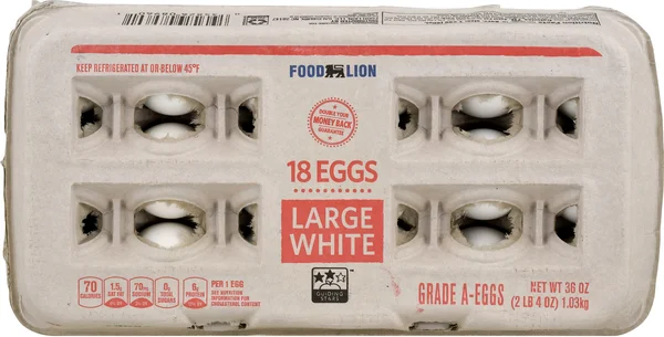 Food Lion Large White Eggs - 18 ct
