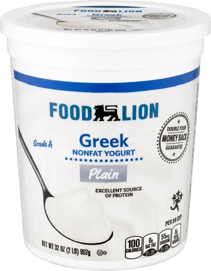 Food Lion Non Fat Plain Greek Yogurt