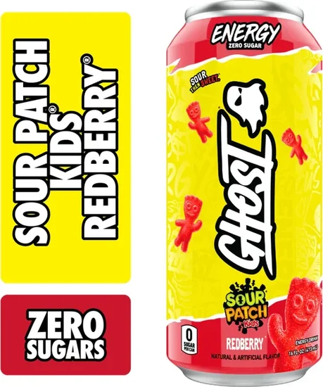 Ghost Energy Zero Sugar Sour Patch Kids Redberry