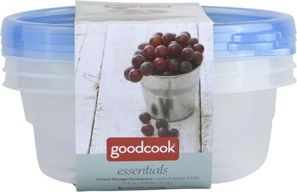 Goodcook Essentials Round Food Storage Containers - 16 oz, 3 ct