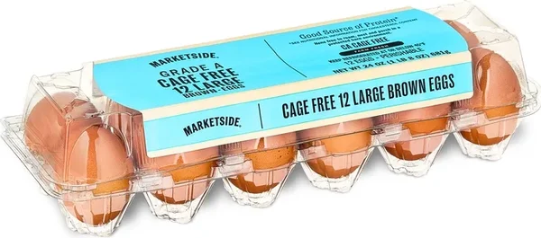 Great Value Large White Eggs, 12 Count (or Marketside Cage-Free Brown)