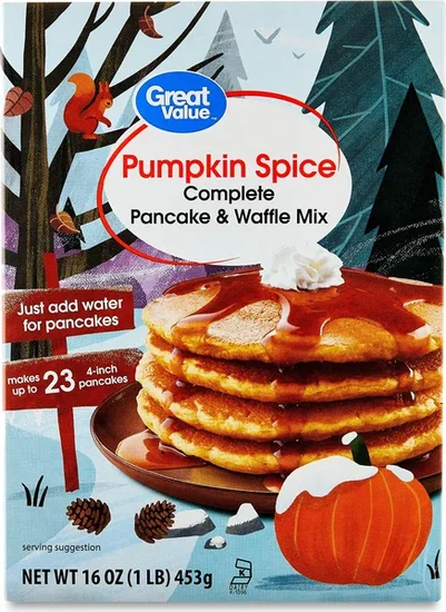 Great Value Pumpkin Spice Pancake & Waffle Mix, 16 oz Box