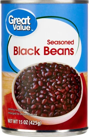 Great Value Seasoned Black Beans, 15 oz Can