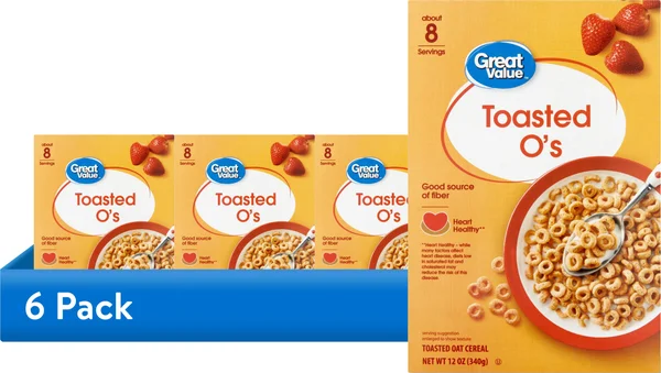 Great Value Toasted O's Breakfast Cereal 6-Pack