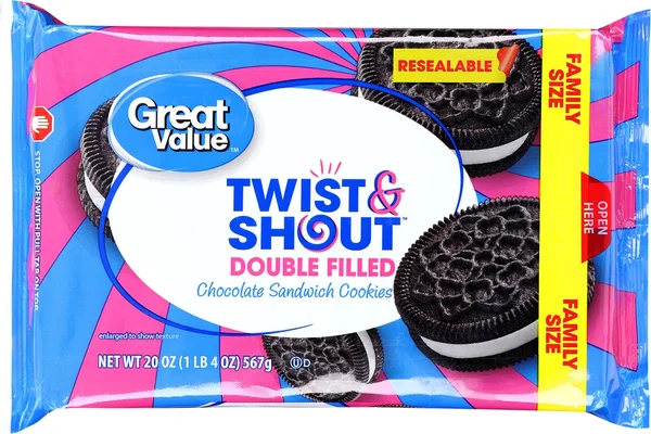 Great Value Twist & Shout Double Filled Chocolate Sandwich Cookies, Family Size, 20 oz