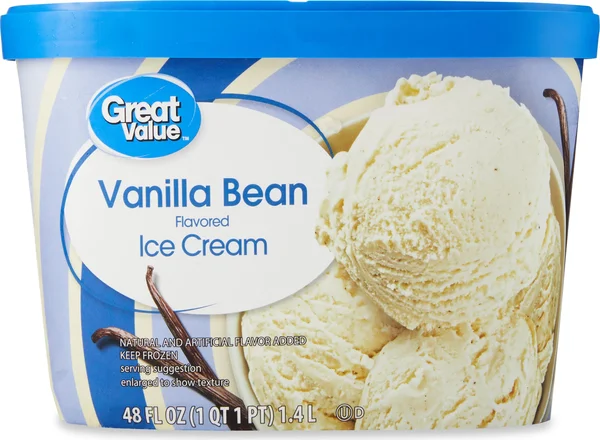 Great Value Vanilla Bean Flavored Ice Cream, 48 fl oz