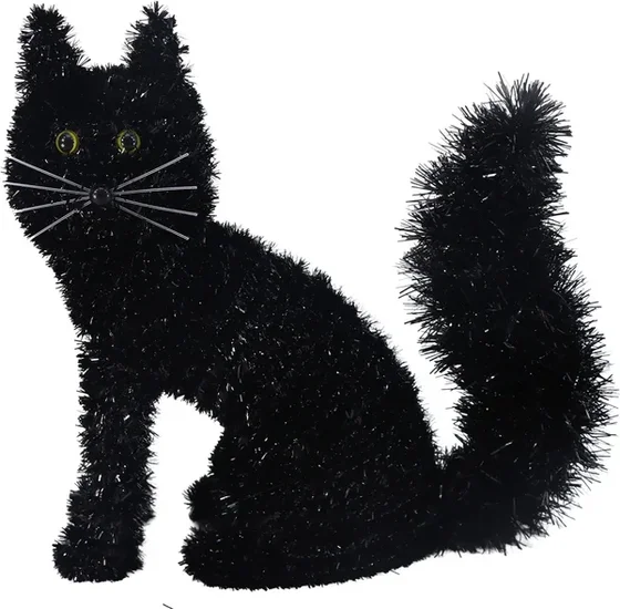 Halloween-themed Tinsel Cat Decor, 1-ct.