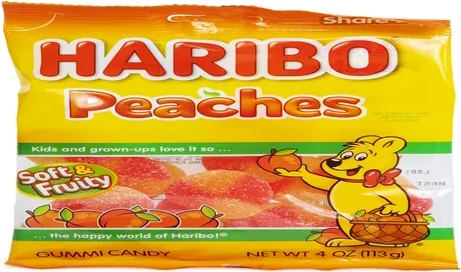 Haribo® Peaches™ Gummi Candy 4oz Bag