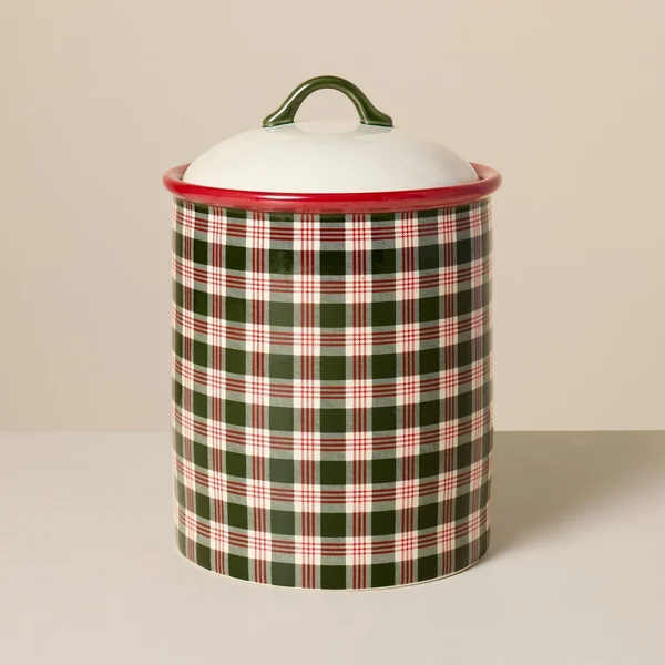 Hearth & Hand with Magnolia Plaid Stoneware Cookie Jar