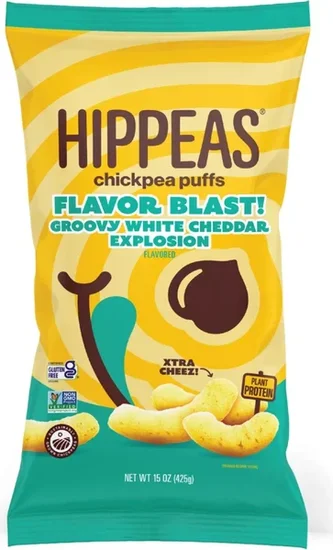 Hippeas Chickpea Puffs Flavor Blast White Cheddar, 15 oz.